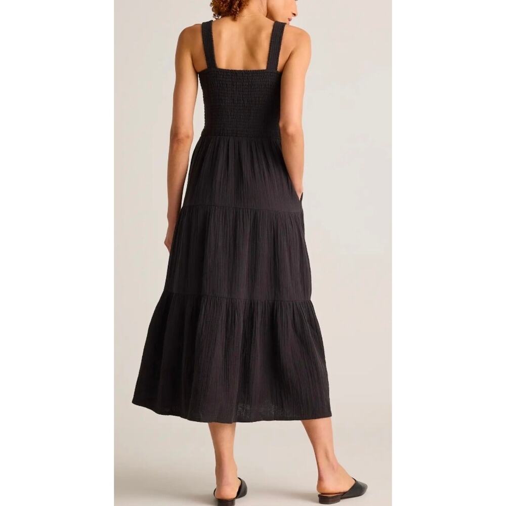 Quince 100% Organic Cotton Gauze Smocked Sleeveless Maxi Dress Size S EUC - Picture 4 of 9